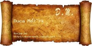 Duca Márk névjegykártya